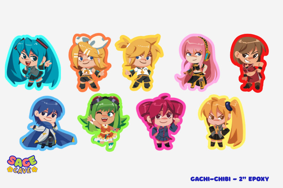 Vocaloid charms mockup